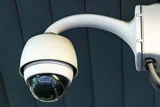 security camera on a wall