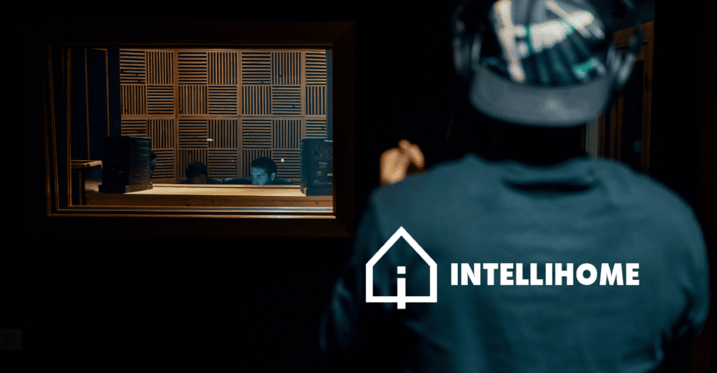 Professional sound engineer in a studio